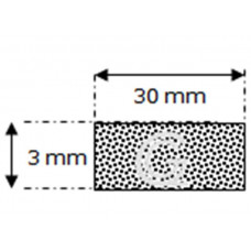 Rechteckige moosgummi  schnur | 3 x 30 mm | Rolle 50 meter